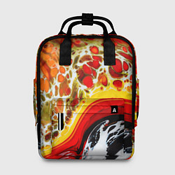 Рюкзак женский Брызги краски - красные, оранжевые разводы, цвет: 3D-принт