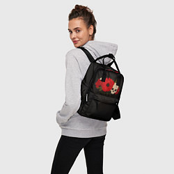 Рюкзак женский Череп среди цветов, цвет: 3D-принт — фото 2