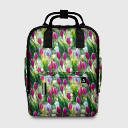 Рюкзак женский Весенние тюльпаны и подснежники, цвет: 3D-принт