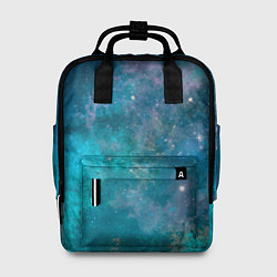 Рюкзак женский Абстрактный светло-синий космос и звёзды, цвет: 3D-принт
