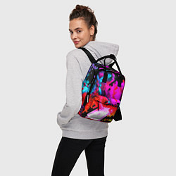 Рюкзак женский Pixel neon mosaic, цвет: 3D-принт — фото 2