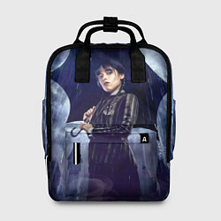Рюкзак женский Уэнсдей Аддамс с зонтом, цвет: 3D-принт
