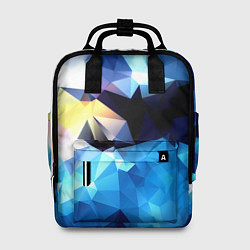 Рюкзак женский Polygon blue abstract collection, цвет: 3D-принт