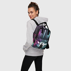 Рюкзак женский Глитч арт космос, цвет: 3D-принт — фото 2
