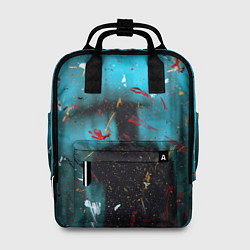 Рюкзак женский Абстрактный светло-синий туман и краски, цвет: 3D-принт