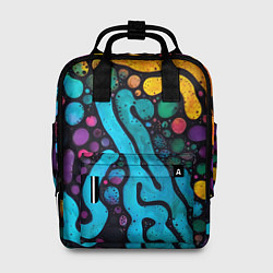 Рюкзак женский Цветные микроорганизмы, цвет: 3D-принт