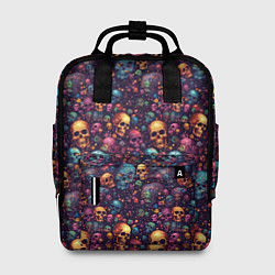 Рюкзак женский Россыпь мелких разноцветных черепков, цвет: 3D-принт