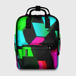Рюкзак женский Неоновые светящиеся кубики, цвет: 3D-принт