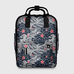 Женский рюкзак Цветы и волны