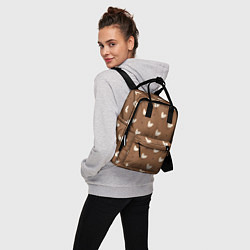 Рюкзак женский Гуси и травка - паттерн коричневый, цвет: 3D-принт — фото 2