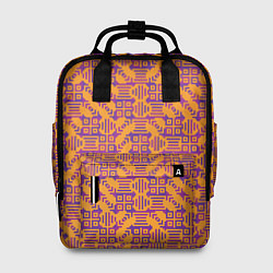 Рюкзак женский Фиолетовый векторный узор, цвет: 3D-принт
