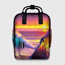 Рюкзак женский Волны на закате, цвет: 3D-принт