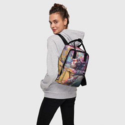 Рюкзак женский Киберлетчица в цветах - Хуф и Ся, цвет: 3D-принт — фото 2