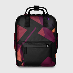 Рюкзак женский Тёмно-розовые фигуры во тьме, цвет: 3D-принт