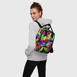 Рюкзак женский Тетрис цветные блоки, цвет: 3D-принт — фото 2