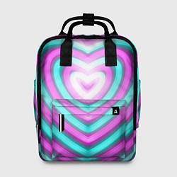 Рюкзак женский Неоновые сердца, цвет: 3D-принт