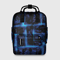 Рюкзак женский Камни и голубой неон, цвет: 3D-принт