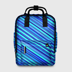 Женский рюкзак Сине голубые узорчатые полосы