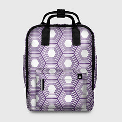Рюкзак женский Шестиугольники фиолетовые, цвет: 3D-принт