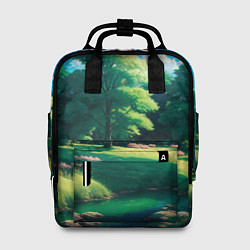 Рюкзак женский Пейзаж в стиле аниме, цвет: 3D-принт