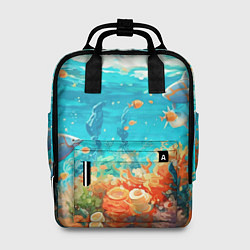 Рюкзак женский Морской подводный мир, цвет: 3D-принт