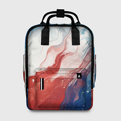 Рюкзак женский Белый синий красный, цвет: 3D-принт