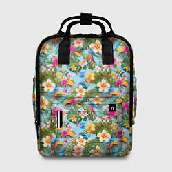 Рюкзак женский Разноцветные цветочки гавайские, цвет: 3D-принт