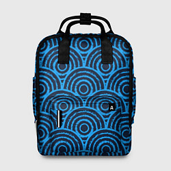 Рюкзак женский Синие круги паттерн, цвет: 3D-принт