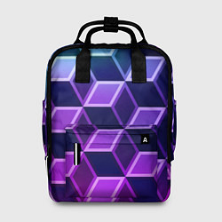 Рюкзак женский Неоновые кубы иллюзия, цвет: 3D-принт
