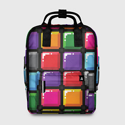 Рюкзак женский Пиксельные кубики, цвет: 3D-принт
