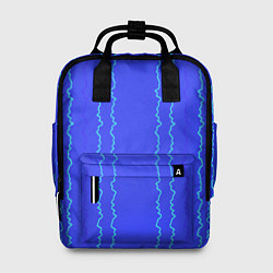 Рюкзак женский Кривые линии ярко-синий, цвет: 3D-принт