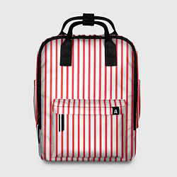 Рюкзак женский Красная ретро-полоска, цвет: 3D-принт