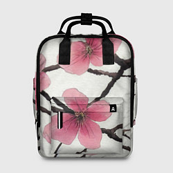 Женский рюкзак Цветы и ветви японской сакуры - текстура холста