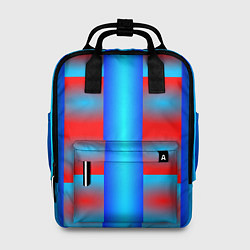 Рюкзак женский Красно-синие полосы и квадраты, цвет: 3D-принт