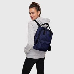 Рюкзак женский Серьезный тёмно-синий полосы, цвет: 3D-принт — фото 2