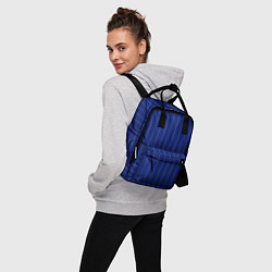 Рюкзак женский Полосатый насыщенный синий, цвет: 3D-принт — фото 2
