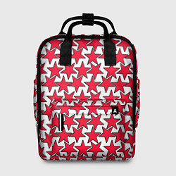 Рюкзак женский Ретро звёзды красные, цвет: 3D-принт