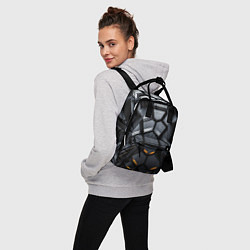 Рюкзак женский Объемная черная конструкция, цвет: 3D-принт — фото 2