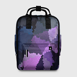 Рюкзак женский Сине розовый мозаичный узор, цвет: 3D-принт