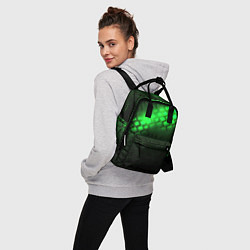 Рюкзак женский Неоновые зеленые пластины, цвет: 3D-принт — фото 2
