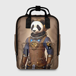 Рюкзак женский Крутой панда в стиле стимпанк - нейросеть, цвет: 3D-принт