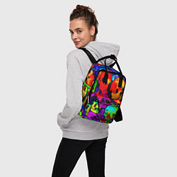 Рюкзак женский Паттерн из черепов - поп-арт - мода, цвет: 3D-принт — фото 2