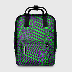 Рюкзак женский Кибер сеть ЗелёныйФиолетовый, цвет: 3D-принт