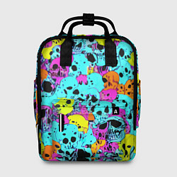 Рюкзак женский Паттерн из черепов - поп-арт - иллюзия, цвет: 3D-принт