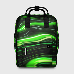 Рюкзак женский Зеленые объемные элементы, цвет: 3D-принт