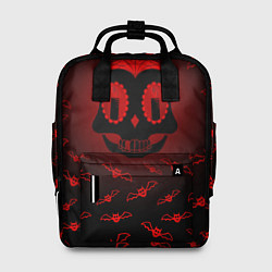Рюкзак женский Красная черепушка, цвет: 3D-принт