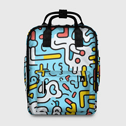 Рюкзак женский Геометрическая контурная абстракция, цвет: 3D-принт