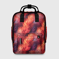 Рюкзак женский Красный мех паттерн, цвет: 3D-принт