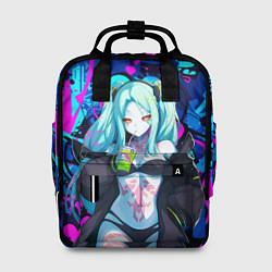 Рюкзак женский Ребекка и граффити - киберпанк, цвет: 3D-принт