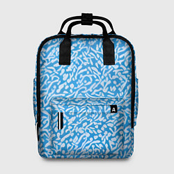 Рюкзак женский Белые узоры на синем фоне, цвет: 3D-принт